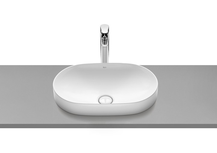 Раковина для ванной комнаты Roca Inspira Round 55х37 см накладная керамика белый A327527000