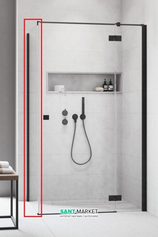 Стенка душевая Radaway Essenza New Black S1 70 чёрный/прозрачное стекло 384048-54-01