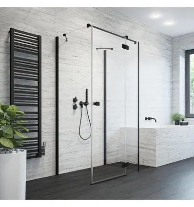 Душові двері Radaway Essenza New Black KDJ + S 110 права чорний / прозоре скло 385023-54-01R