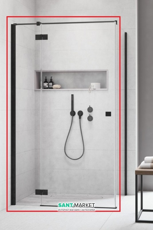Душові двері Radaway Essenza New Black KDJ 120 ліва чорний / прозоре скло 385042-54-01L