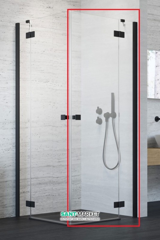 Душові двері Radaway Essenza New Black KDD 100 права чорний / прозоре скло 385062-54-01R