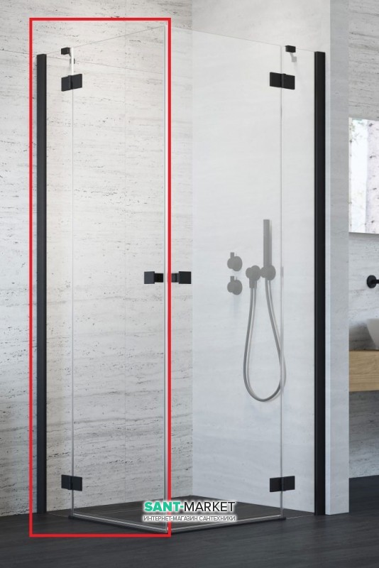 Душові двері Radaway Essenza New Black KDD 90 ліва чорний / прозоре скло 385060-54-01L