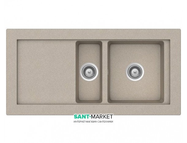 Мойка для кухни Teka Aura 60B врезная 2 чаши бежевый 40143065