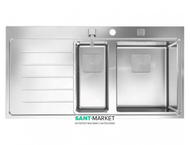 Мойка для кухни Teka Zenit R15 1 1/2B 1D LHD врезная 2 чаши нержавеющая сталь 13139008