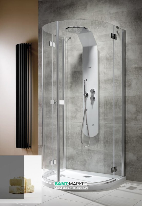 Душова кабіна Radaway Almatea P 100х90 профіль хром / скло графіт 30722-01-05N