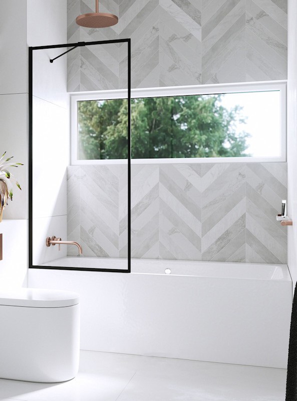 Шторка для ванной Radaway Modo New Black PNJ Frame 90 прозрачное стекло/чёрный 10006090-54-56