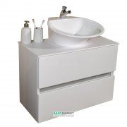 Тумба подвесная Буль-Буль Rodos 690х342х700 мм с раковиной Nila белый со столешницей Rodos (Rodos + 7305101)