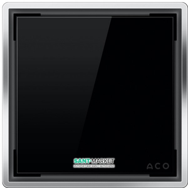 Решетка для сливного трапа ACO ShowerPoint квадратная черное стекло 5141.38.01