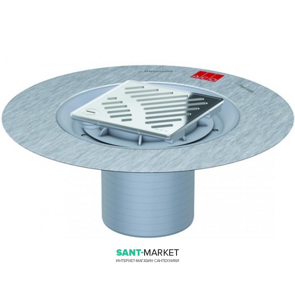 Сливной трап для душа ACO ShowerPoint верхняя часть 149х149 под ключ с фланцем с решеткой из нержавеющей стали пластик 5141.30.00