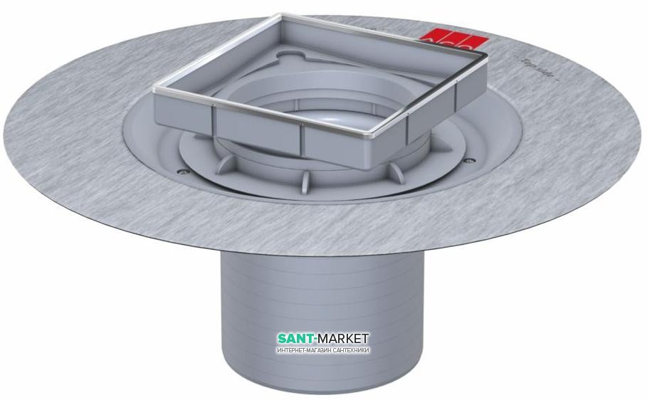 Сливной трап для душа Aco ShowerPoint верхняя часть 149х149 с фланцем под плитку пластик 5141.31.00
