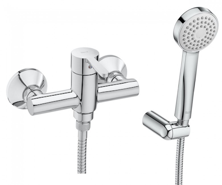 Змішувач для душа Roca Carelia настінний з ручним душем латунь хром A5A208AC0K