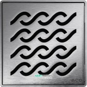 Решетка для сливного трапа ACO ShowerPoint Гаваи квадратная нержавеющая сталь 5141.20.29