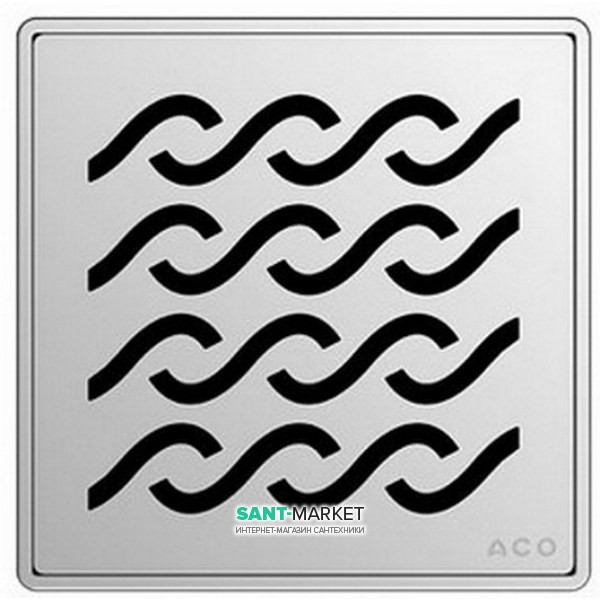 Решітка для зливного трапа ACO ShowerPoint Гаваї з замком квадратна нержавіюча сталь 5141.21.29