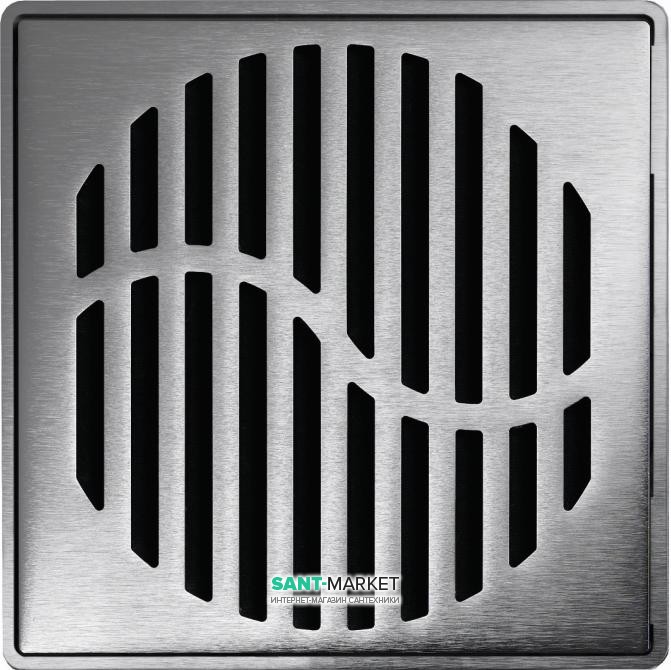 Решетка для сливного трапа ACO ShowerPoint Волна с замком квадратная нержавеющая сталь 5141.21.28