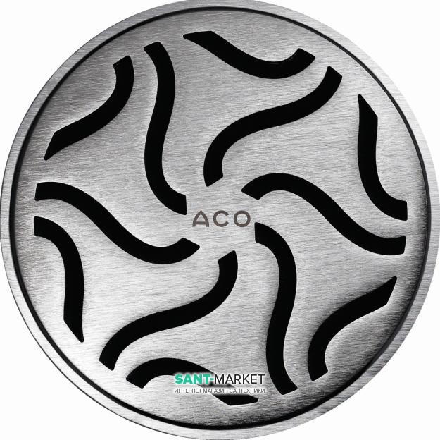 Решетка для сливного трапа ACO ShowerPoint Гаваи круглая нержавеющая сталь 5141.25.29