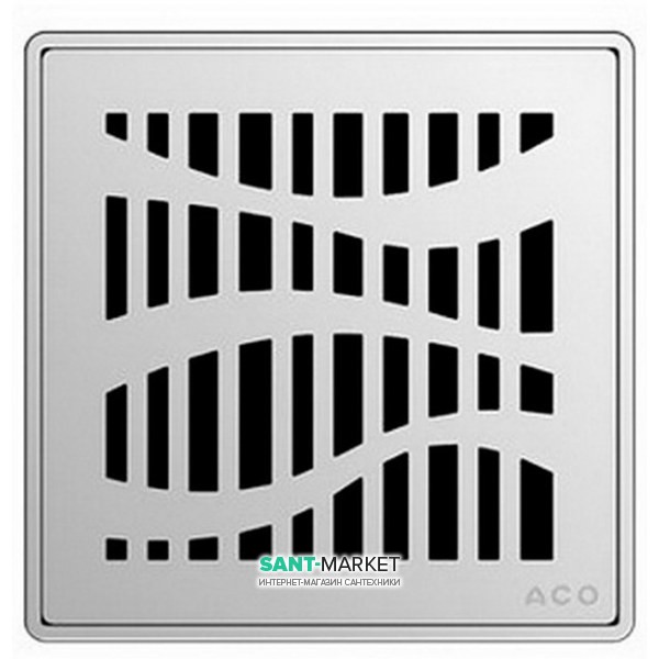 Решетка для сливного трапа ACO ShowerPoint Форест с замком квадратная нержавеющая сталь 5141.21.26