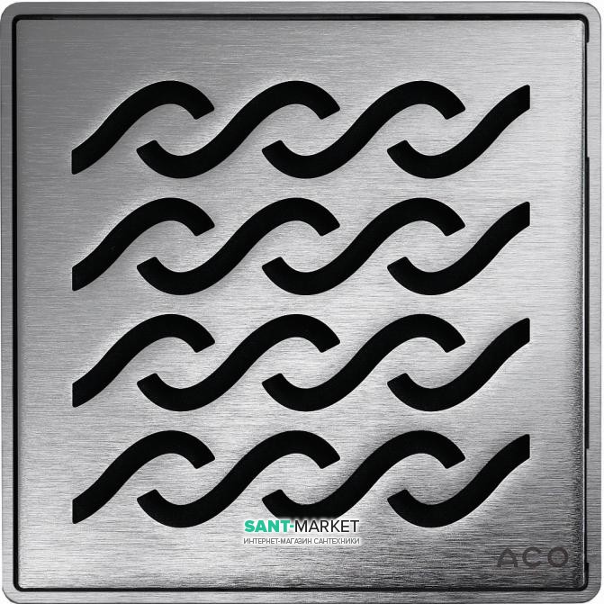 Решітка для зливного трапа ACO ShowerPoint Гаваї квадратна нержавіюча сталь 5141.20.29