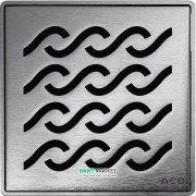 Решетка для сливного трапа ACO ShowerPoint Гаваи квадратная нержавеющая сталь 5141.20.29