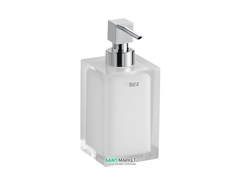 Дозатор для рідкого мила Roca Ice настільний скло білий A816861009
