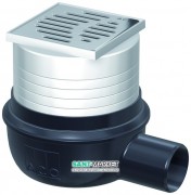 Зливний трап для душу ACO Easy Flow 100х100 мм горизонтальний випуск сірий / чорний 2505.05.77