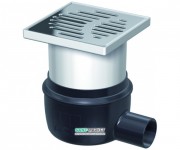 Зливний трап для душу ACO Easy Flow 150х150 мм горизонтальний випуск сірий / чорний 2500.05.77