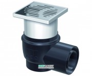 Сливной трап для душа ACO  Easy Flow 150х150 мм горизонтальный выпуск серый/черный 2700.05.77