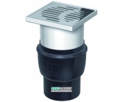 Зливний трап для душу ACO Easy Flow 150х150 мм горизонтальний випуск сірий / чорний 2810.55.77