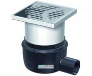 Сливной трап для душа ACO  Easy Flow 150х150 мм горизонтальный выпуск серый/черный 2500.05.77