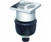 Зливний трап для душу ACO Easy Flow 150х150 мм вертикальний випуск сірий / чорний 2500.55.77