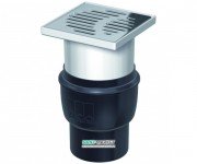 Зливний трап для душу ACO Easy Flow 150х150 мм горизонтальний випуск сірий / чорний 2810.55.77