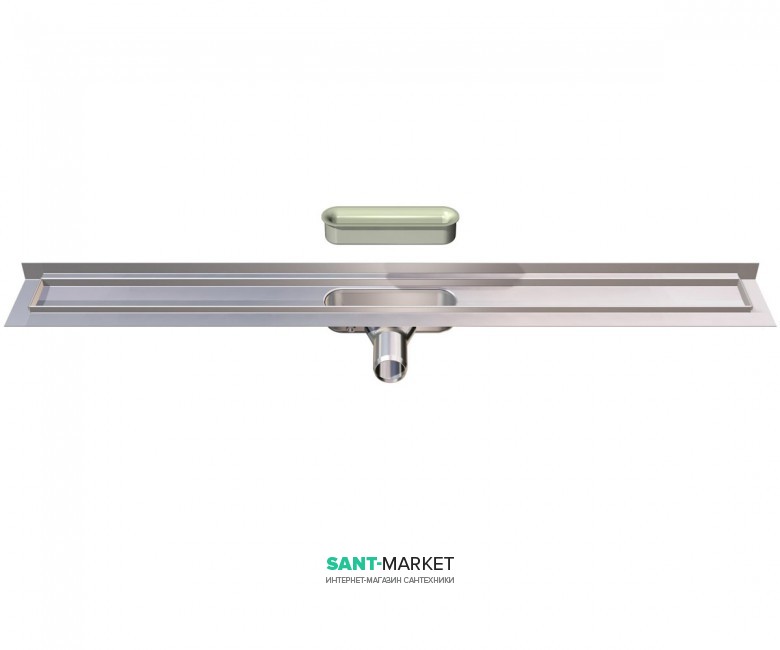 Душевой канал ACO ShowerDrain C 70х785 мм с вертикальным фланцем низкий сифон без решетки нержавеющая сталь 408765