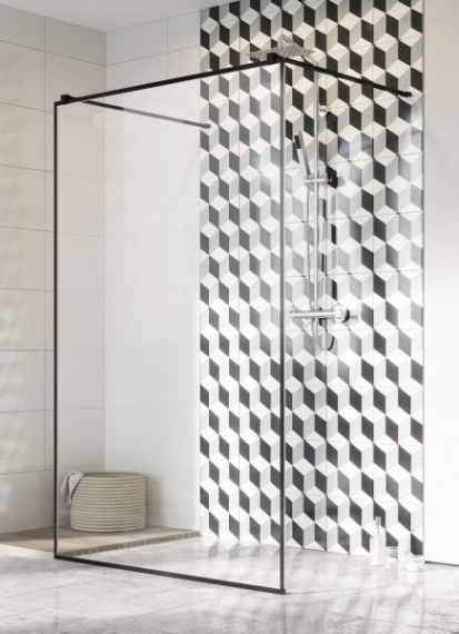 Стенка душевая Radaway Modo New Black I Frame 120 чёрный/прозрачное стекло 388124-54-58