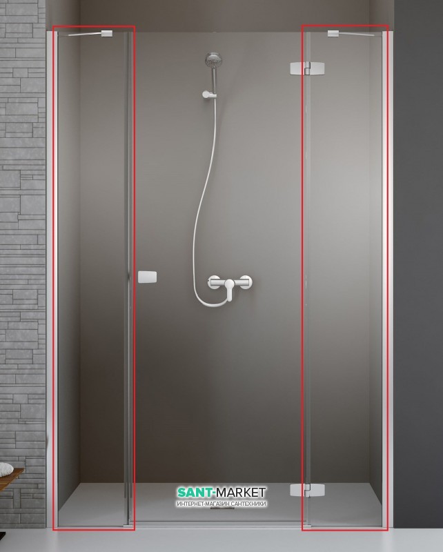 Комплект стінок фронтальних Radaway Fuenta New / Essenza New S хром / прозоре скло 384090-01-01