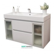 Тумба подвесная Буль-Буль Barbados 1189х485х617 мм белый с раковиной Nadja белый 10312012200