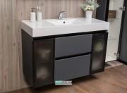 Тумба подвесная Буль-Буль Barbados 1189х485х617 мм с раковиной Nadja серый/черный профиль 10312013200