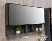 Зеркальный шкаф Буль-Буль Butterfly 800х646х150 мм серый/черный профиль ШЗ-Бат2 8С