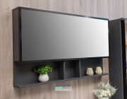 Зеркальный шкаф Буль-Буль Butterfly 700х646х150 мм серый/черный профиль ШЗ-Бат2 7С