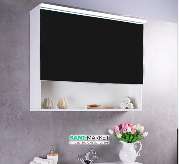 Дзеркальна шафа Буль-Буль Okinava з діодним підсвічуванням 900х237х726 білий Okinava 90