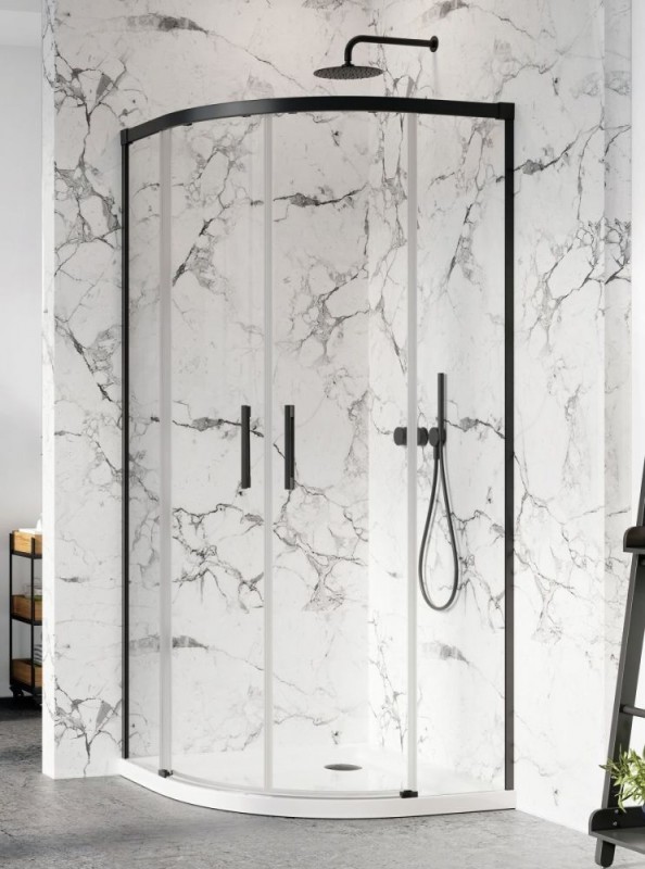 Душова кабіна Radaway Idea Black PDD 90Lx120R чорний профіль / прозоре скло 387139-01-01 + 387158-54-01