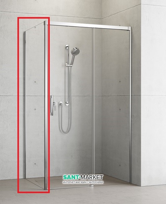 Стенка душевая боковая Radaway Idea KDJ S1 100 левая хром/прозрачное стекло 387052-01-01L