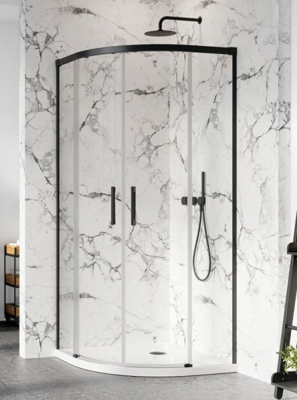 Душевая кабина Radaway Idea Black PDD 80Lx90R чёрный профиль/прозрачное стекло 387139-01-01+387150-54-01