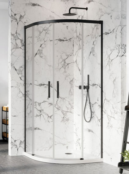 Душевая кабина Radaway Idea Black PDD 80Lx100R чёрный профиль/прозрачное стекло 387139-01-01+387152-54-01