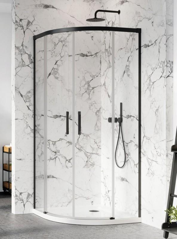 Душова кабіна Radaway Idea Black PDD 100x100 чорний профіль / прозоре скло 387139-01-01 + 387142-54-01