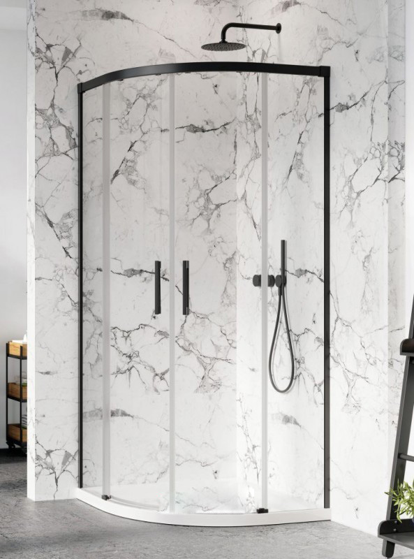 Душевая кабина Radaway Idea Black PDD 100Lx80R чёрный профиль/прозрачное стекло 387139-01-01+387153-54-01