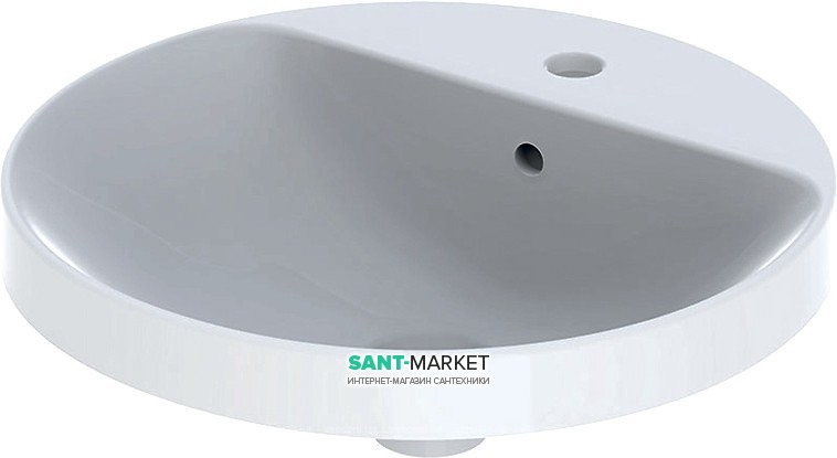 Раковина для ванной комнаты Geberit VariForm с отверстием перелива и под смеситель белый 500.705.01.2