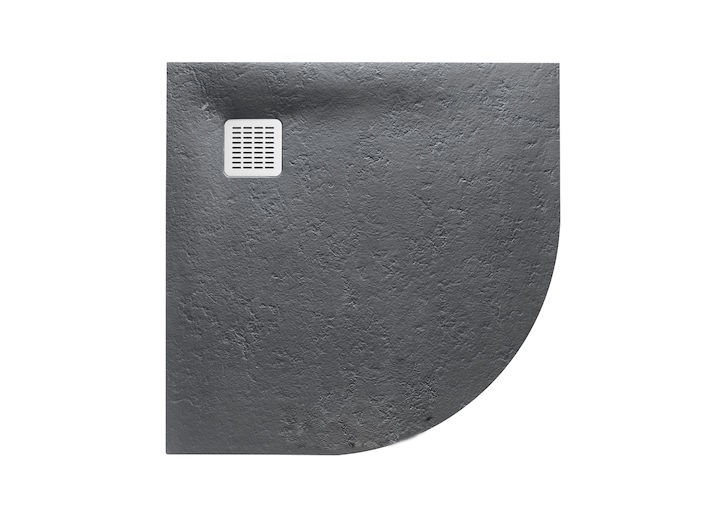 Душовий піддон чверть кола Roca Terran 90х90 см штучний камінь графіт AP10538438401200