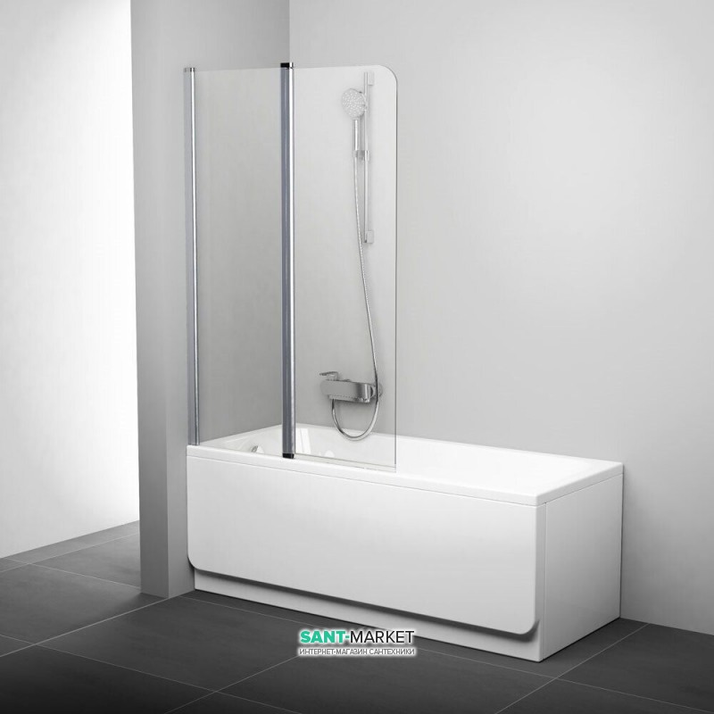 Шторка для ванны Ravak 10 CVS2-100 L прозрачное стекло/полированный алюминий 7QLA0U03Z1