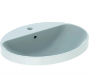 Раковина для ванной комнаты Geberit VariForm с полкой для отверстия под смеситель овальная белый 500.721.01.2