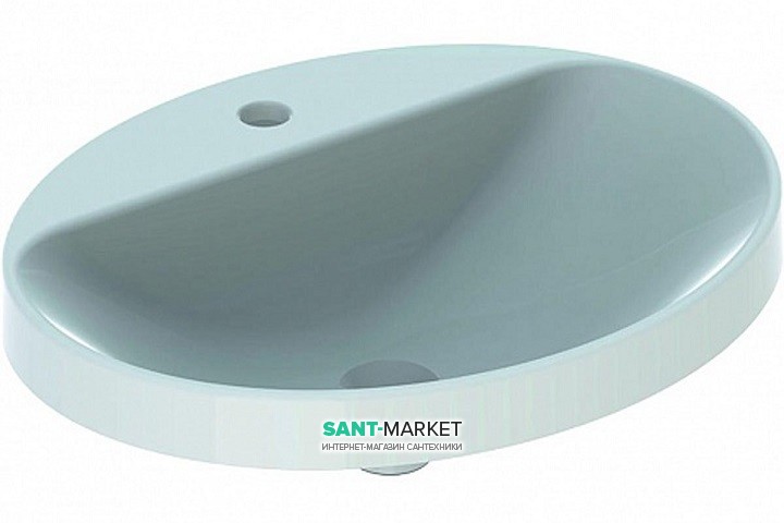 Раковина для ванной комнаты Geberit VariForm с полкой для отверстия под смеситель без перелива овальная белый 500.723.01.2