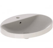 Раковина для ванной комнаты Geberit VariForm с полкой для отверстия под смеситель с переливом овальная белый 500.725.01.2